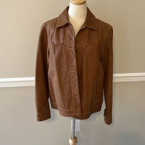 Talbots brown leather jacket